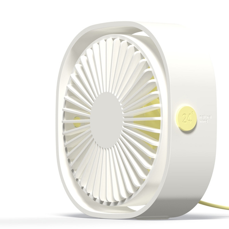 [1401] 360 Degree Rotation Wind 3 Speeds Mini USB Desktop Fan. (White)