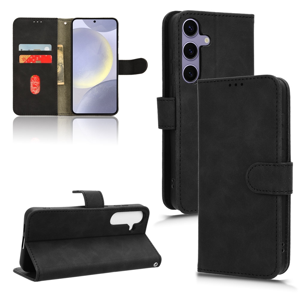 For Samsung Galaxy S24+ 5G Skin Feel Magnetic Flip Leather Phone Case.