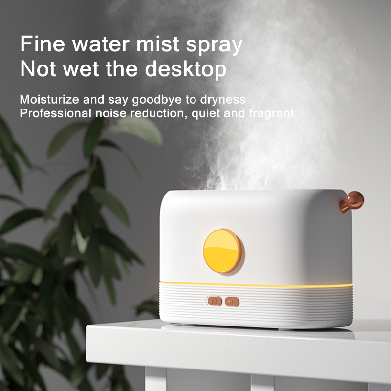 [1580] Desktop Simulation Flame Aroma Diffuser Humidifier,3 Colours Light.