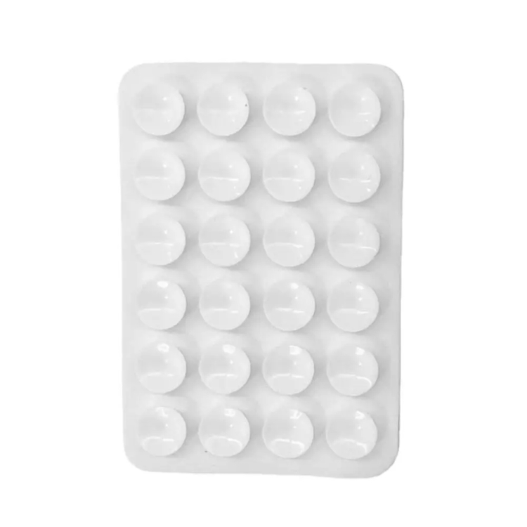 [SUCTION] Mobile Phone Silicone 24 Square Shaped Suction Cup Mobile Phone Back Stickers. (White)