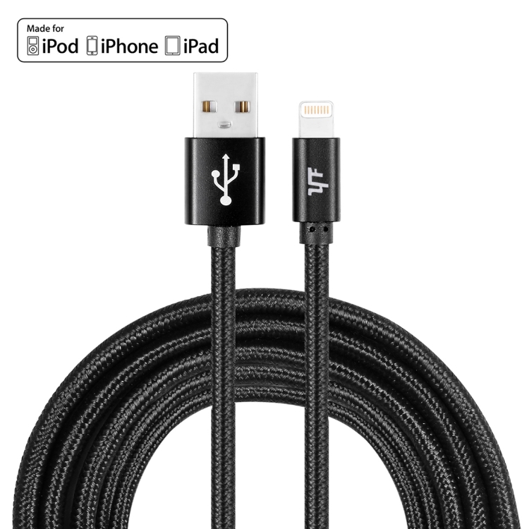 
  MFI Certificated 8 Pin to USB Nylon Weave Style Data Sync Charging Cable.