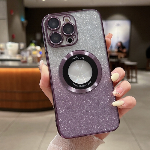 For iPhone 14 Pro Max MagSafe Gradient Glitter Phone Case.