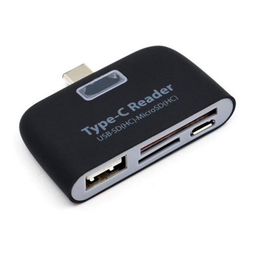 [7026] TF + SD Card + USB Port to USB-C / Type-C Adapter Card Reader Connection Kit with LED Indicator Light.