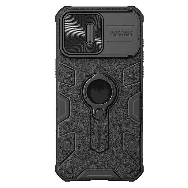For iPhone 15 Pro Max NILLKIN Shockproof CamShield Armor Protective Case with Invisible Ring Holder. (Black)