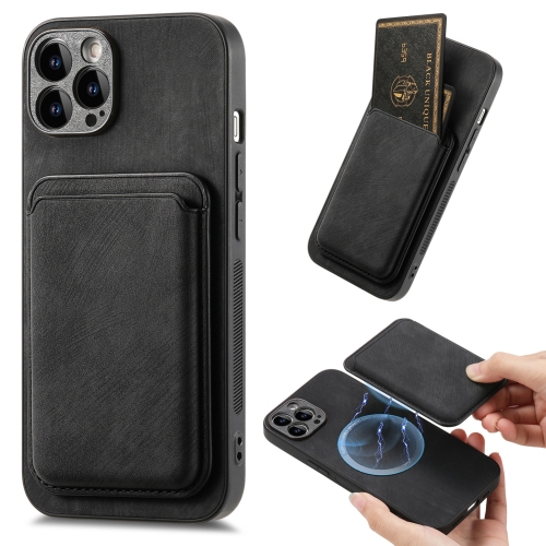 For iPhone 15 Pro Max Retro Leather Card Bag Magnetic Phone Case.