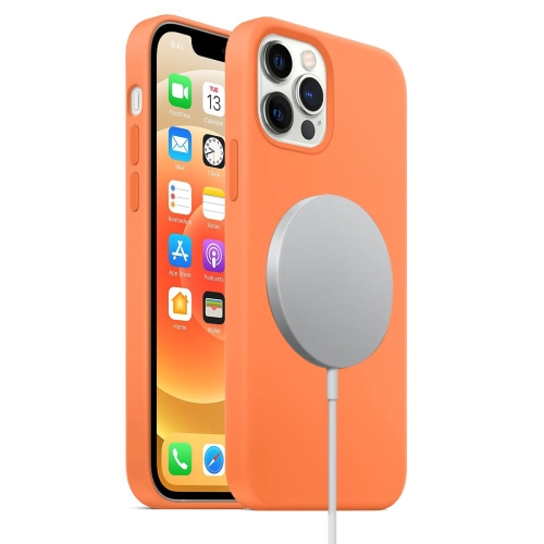 [1109] For iPhone 12 Pro Max Magnetic Liquid Silicone with Magsafe Charging. (Orange)