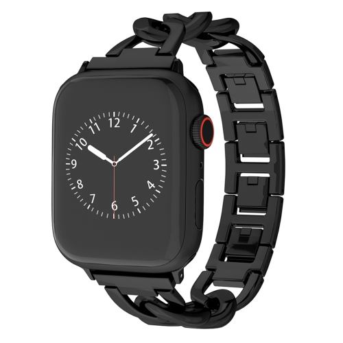 For Apple Watch SE 2023 40mm Quick-Release Metal Chain Watch Band.
