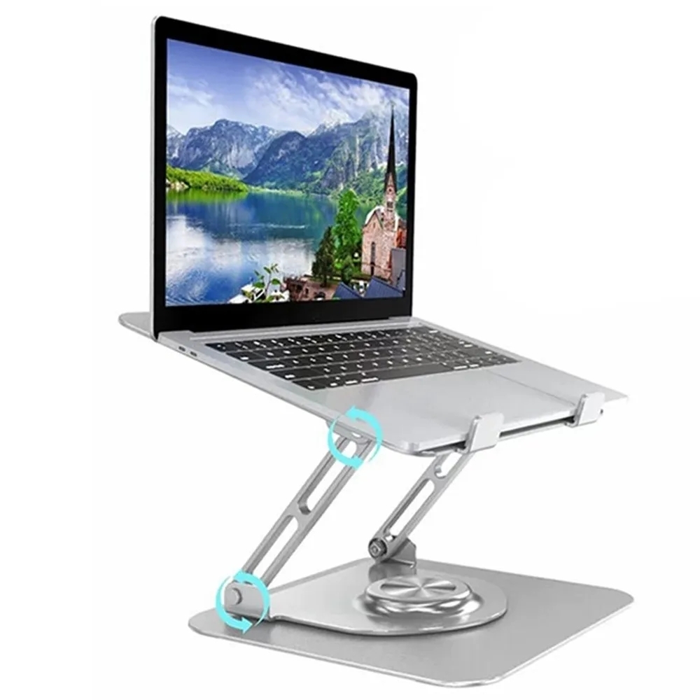 Foldable 360 Degree Rotating Laptop Lifting Bracket Aluminum Alloy Notebook Desktop Stand.