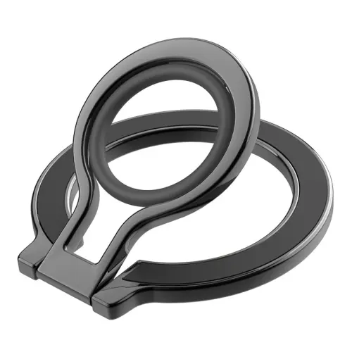 Magnetic Mobile Phone Holder Zinc Alloy Phone Finger Ring Bracket With Silicone Ring Guard.