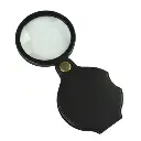 50mm 10X Folding Leather Case Magnifier Pocket Magnifying Glass.
