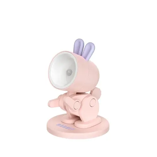 [pink rabbit] Mini Table Lamp Desktop DIY Ornaments Folding Night Light. (Pink)