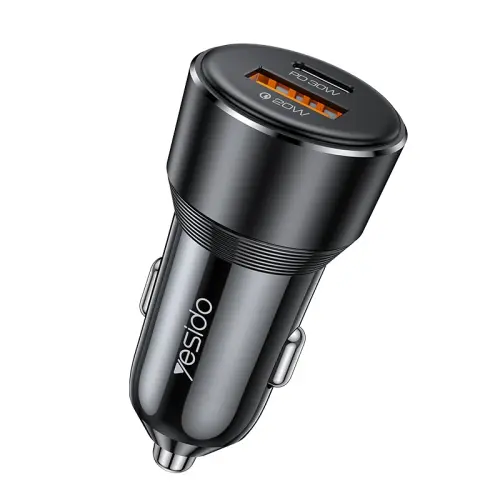 Yesido 30W Type-C + QC20W USB Super Fast Car Charger.