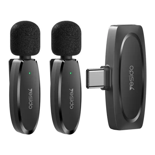 YESIDO Dual Low-latency Wireless Lavalier Microphone.