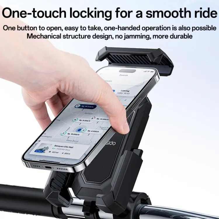 Yesido 360 Degree Adjustment Mechanical Locking Bicycle Phone Holder.