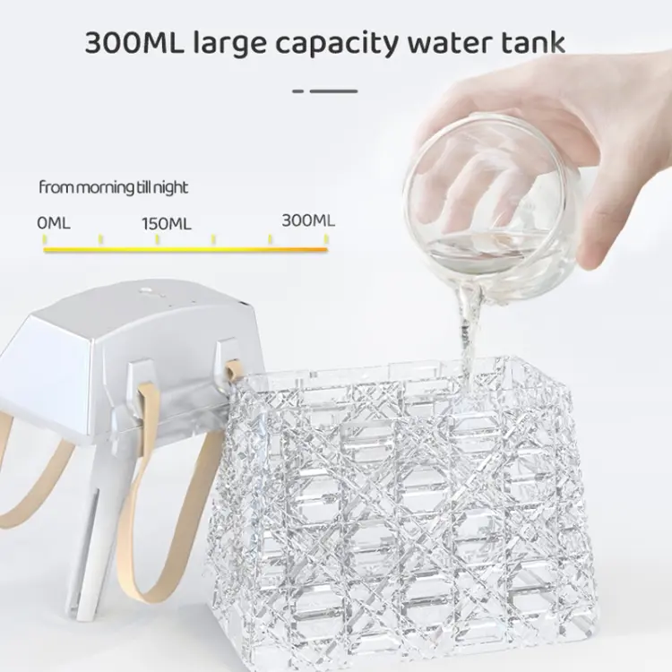 Desktop Small Crystal Bag Humidifier Aroma Ambient Lighting.