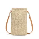 Summer Beach Bag Ladies One Shoulder Mobile Phone Bag Straw Coin Purse