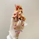 Alloy Butterfly Premium Gold Foil Bead Crystal Phone Chain 