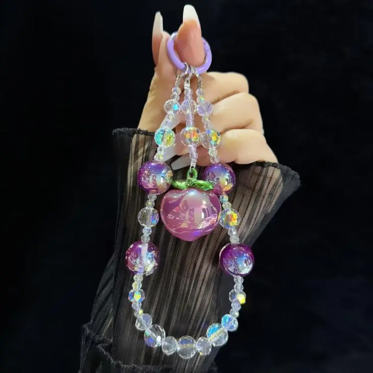 Large Peach Foil Bead Phone Chain(Purple) 