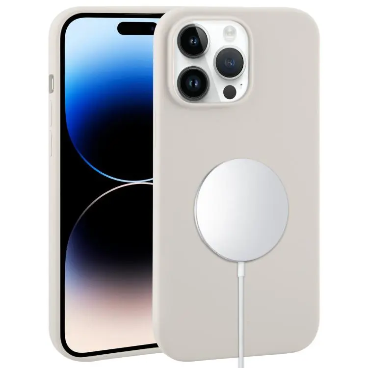 For iPhone 14 Pro Max Liquid Silicone Full Coverage MagSafe Phone Case