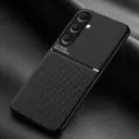 For Samsung Galaxy A16 4G Classic Tilt Strip Grain Magnetic PC Hybrid TPU Phone Case
