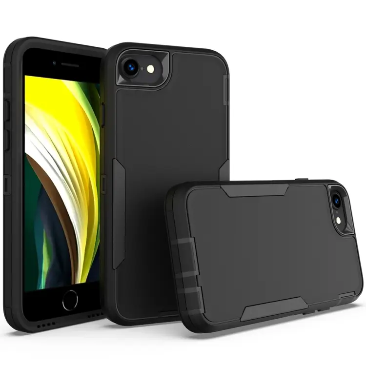 For iPhone 6/6s/7/8/SE(20)/SE(22) 2 in 1 Magnetic PC + TPU Phone Case (Black)