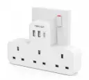 Tessan 3 Gang Plug 2USB USBC