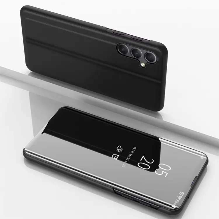 For Samsung Galaxy A54 5G Plated Mirror Horizontal Flip Leather Phone Case with Holder
