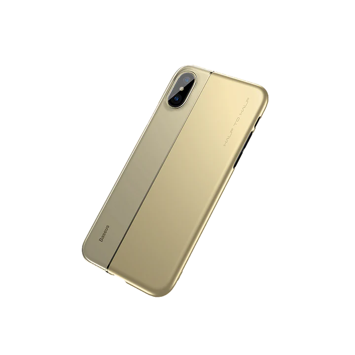 For iPhone X Baseus Half to Half Case (Golden)