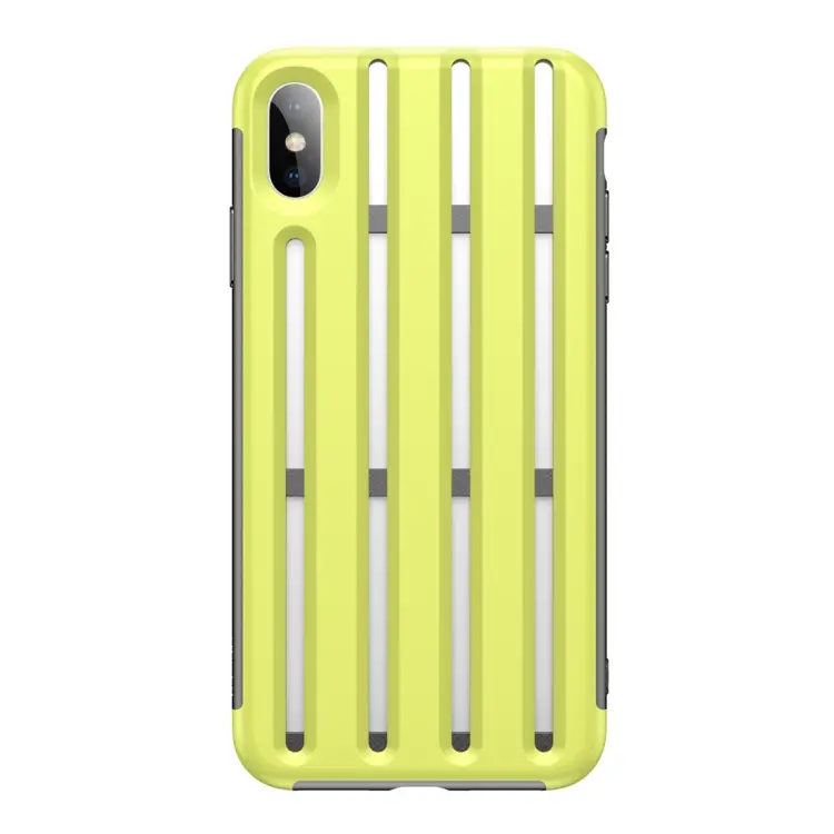 For iPhone XS Max Baseus Hollow-ed Out Bike Helmet Design Heat Dissipation TPU Case (light green)