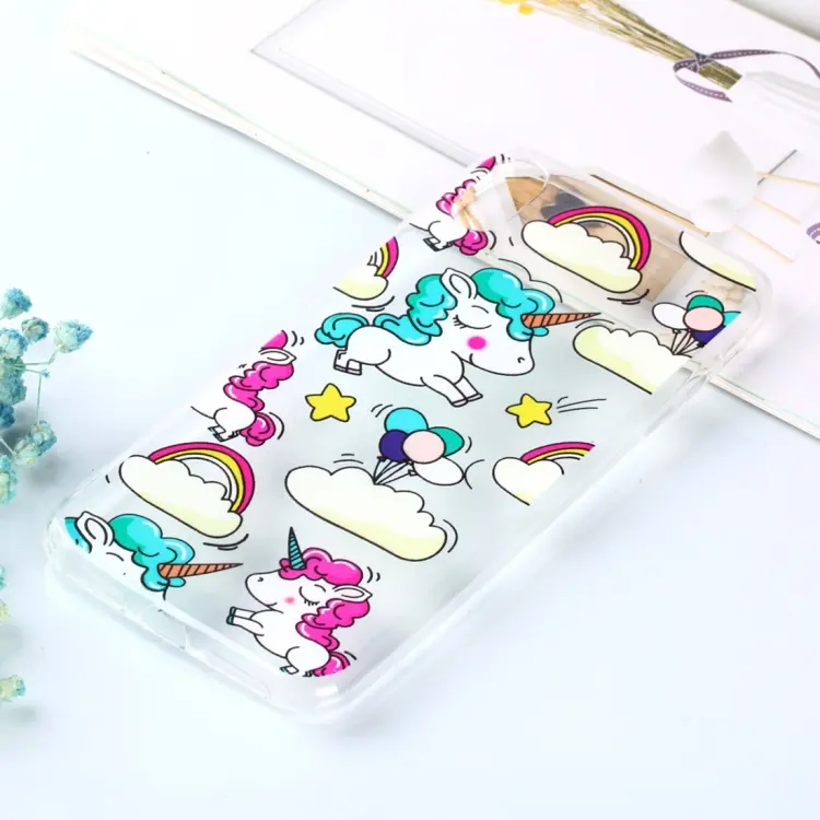 For iPhone XS Max Transparent Varnish Painting Soft TPU Case(Unicorn)