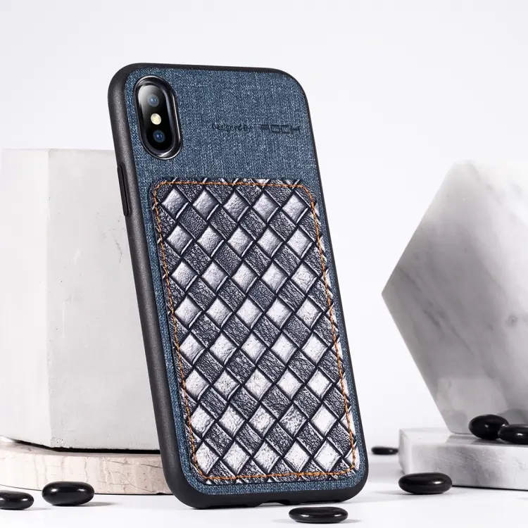 For iPhone XS Max ROCK Origin Series Business TPU + PU Protective Case (Blue)