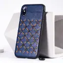 For iPhone XS Max ROCK Origin Series Business TPU + PU Protective in Cross Design Case