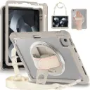 For iPad Air 2022 10.9 / Pro 11 2022 Heavy Duty Hybrid Tablet Case with Hand Grip & Strap