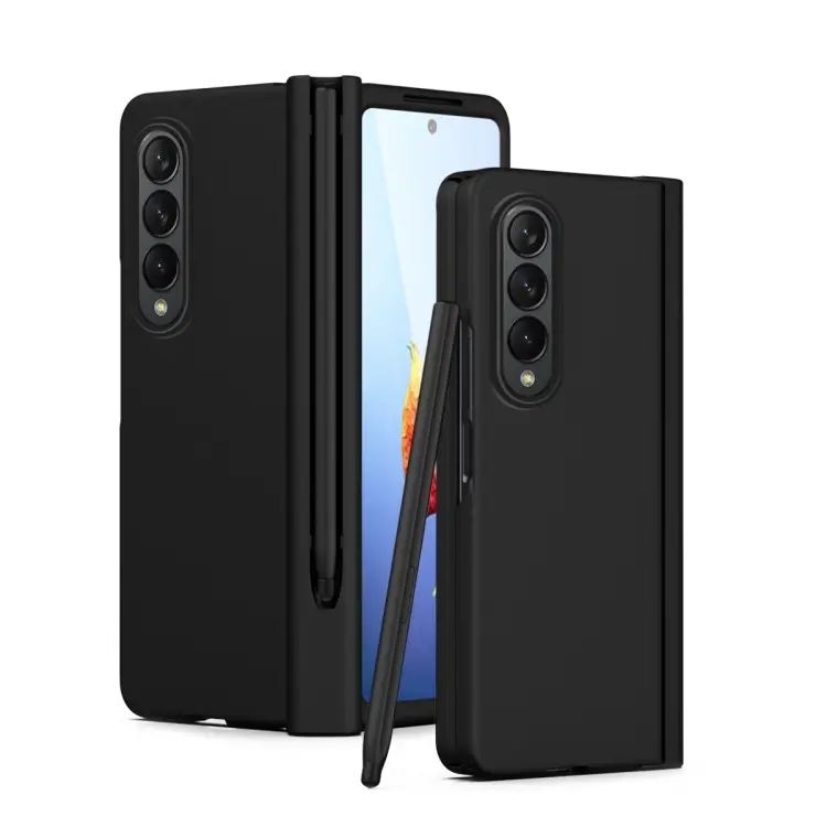 For Samsung Galaxy Z Fold4 Macaron Hinge Phone Case with Stylus Pen Fold Edition & Protective Film