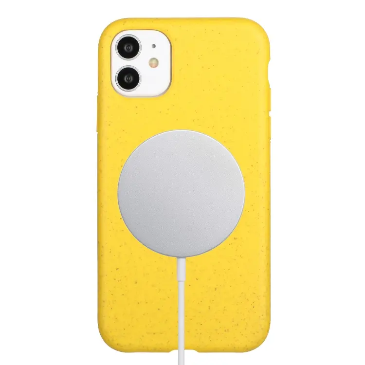 For iPhone 11 Wheat MagSafe Magnetic Straw Material + TPU Phone Case