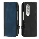 For Samsung Galaxy Z Fold4 5G Side Buckle Double Fold Leather Phone Case(Royal Blue)