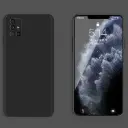 For Samsung Galaxy A71 Solid Color Imitation Liquid Silicone Straight Edge Dropproof Full Coverage Protective Case(Black)