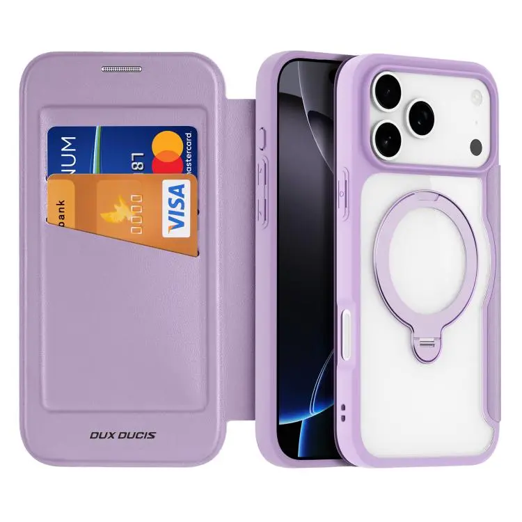 For iPhone 17 Pro DUX DUCIS Skin X Pro Series MagSafe Ring Holder Leather Phone Case
