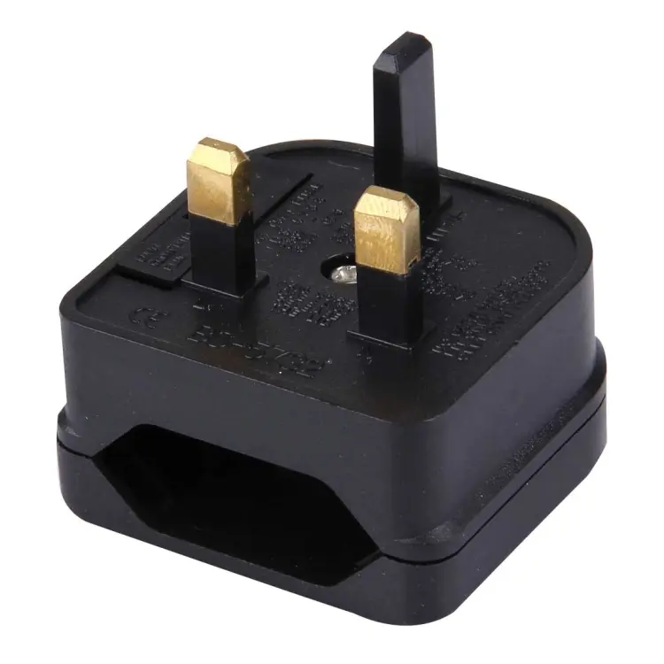 Portable EU Plug to UK Plug Adapter Power Socket Travel Converter with Fuse