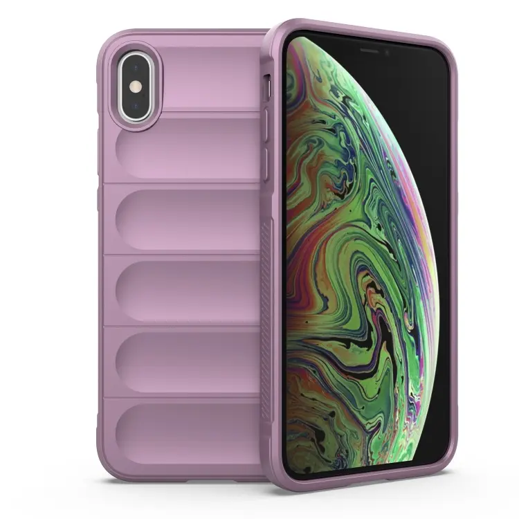 For iPhone X / XS Magic Shield TPU + Flannel Phone Case (purple)