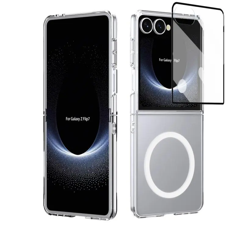 For Samsung Galaxy Z Flip7 5G lce Folding Series MagSafe Integrated Clear PC Phone Case