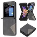 For Samsung Galaxy Z Flip7 Rhombus Texture PU + PC Shockproof Phone Case