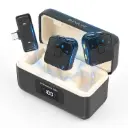 PULUZ Magnetic Lavalier 2 Wireless Microphone with Charging Case Box, Type-C Receiver