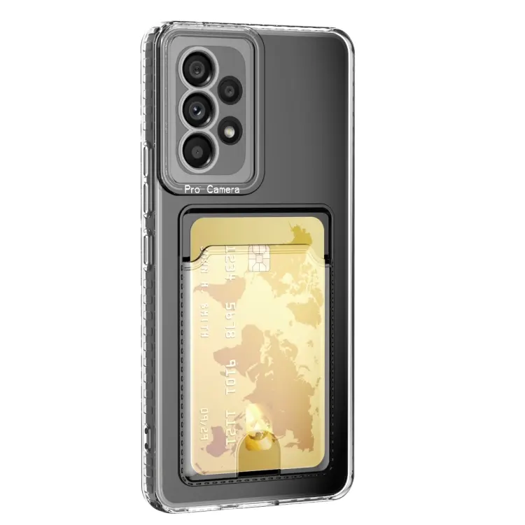 For Samsung Galaxy A52 5G / 4G / A52s 5G Card Bag Shockproof Transparent Phone Case