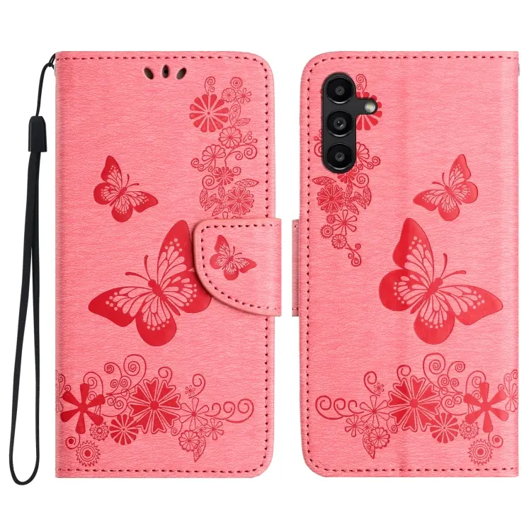 For Samsung Galaxy A36 / A56 5G Butterfly Embossed Flip Leather Phone Case (Pink)