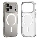 For iPhone 17 Pro ZGA Magsafe Metal Buttons Clear PC Hybrid TPU Phone Case(Transparent)