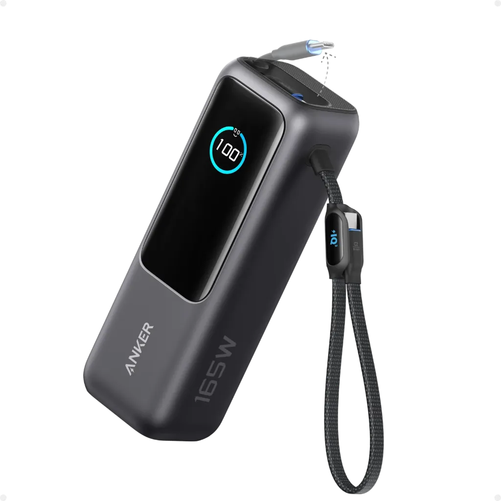 Anker Mobile Powerbank 25000 Prime 165W Built-In and Retractable Cables