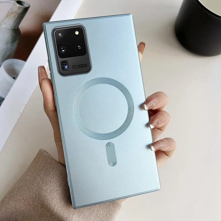 For Samsung Galaxy S20 Ultra Metallic Paint Magsafe Liquid TPU Phone Case