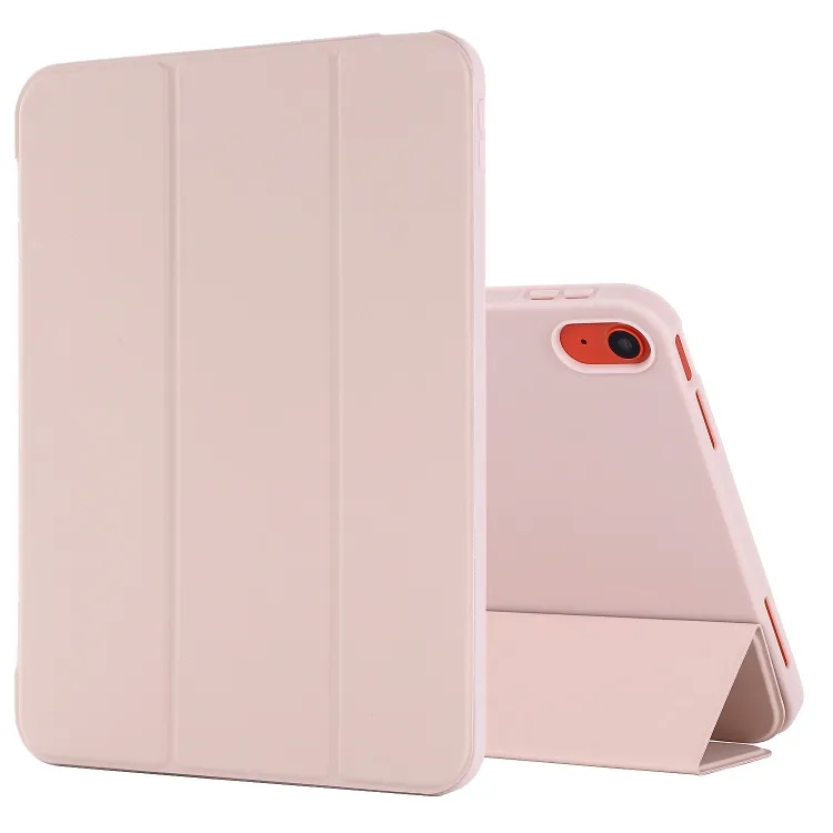 For iPad 2025 / 2022 Tri-fold Holder Tablet Leather Case (Pink)