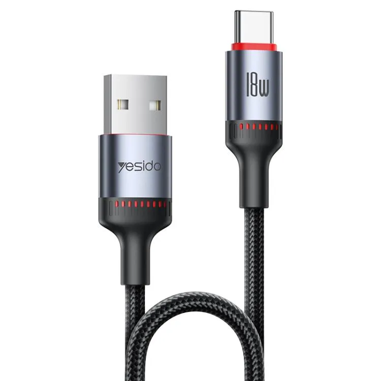 Yesido 18W 3A USB to USB-C / Type-C Charging Data Cable